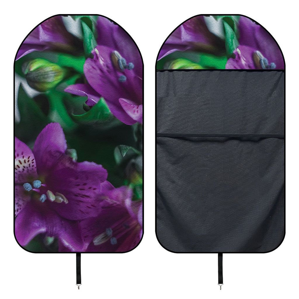 Purple Alstroemeria Print Waterproof Car Seat Cover