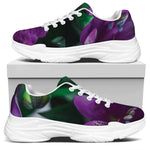 Purple Alstroemeria Print White Chunky Shoes