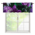 Purple Alstroemeria Print Window Valance
