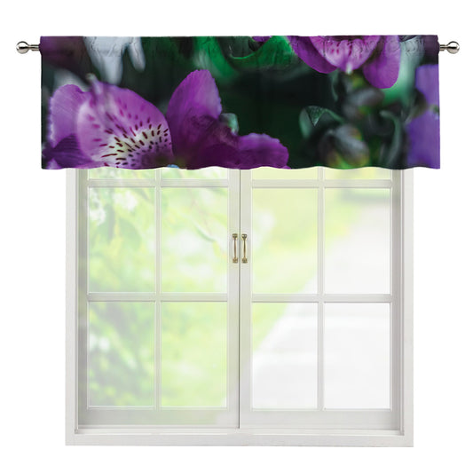 Purple Alstroemeria Print Window Valance