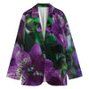 Purple Alstroemeria Print Women's Blazer