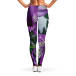 Purple Alstroemeria Print Women's Leggings