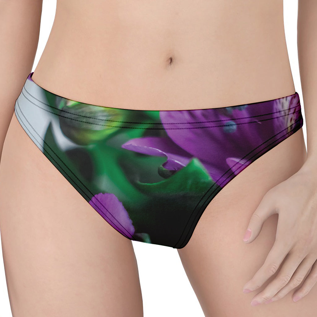 Purple Alstroemeria Print Women's Thong