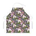 Purple Alstroemeria Zigzag Pattern Print Adjustable Apron