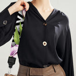 Purple Alstroemeria Zigzag Pattern Print Bag Strap