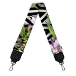 Purple Alstroemeria Zigzag Pattern Print Bag Strap