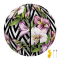 Purple Alstroemeria Zigzag Pattern Print Basketball
