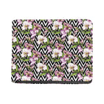 Purple Alstroemeria Zigzag Pattern Print Bifold Wallet