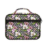 Purple Alstroemeria Zigzag Pattern Print Briefcase Bible Bag