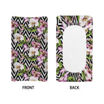 Purple Alstroemeria Zigzag Pattern Print Changing Pad Cover
