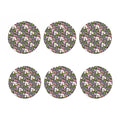 Purple Alstroemeria Zigzag Pattern Print Coaster Set