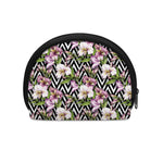 Purple Alstroemeria Zigzag Pattern Print Coin Purse