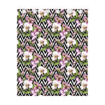 Purple Alstroemeria Zigzag Pattern Print Curtain