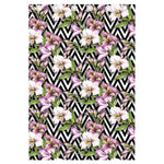 Purple Alstroemeria Zigzag Pattern Print Curtain