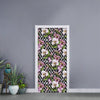 Purple Alstroemeria Zigzag Pattern Print Door Sticker