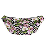 Purple Alstroemeria Zigzag Pattern Print Fanny Pack