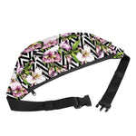Purple Alstroemeria Zigzag Pattern Print Fanny Pack
