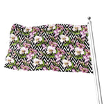 Purple Alstroemeria Zigzag Pattern Print Flag