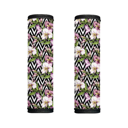 Purple Alstroemeria Zigzag Pattern Print Handle Covers