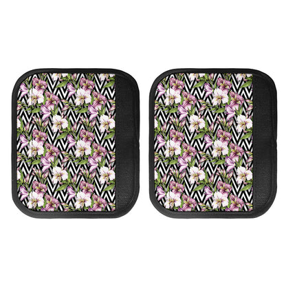 Purple Alstroemeria Zigzag Pattern Print Handle Covers