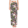 Purple Alstroemeria Zigzag Pattern Print High Slit Maxi Skirt