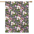 Purple Alstroemeria Zigzag Pattern Print House Flag