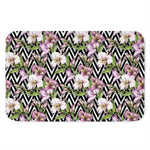 Purple Alstroemeria Zigzag Pattern Print Indoor Door Mat