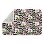 Purple Alstroemeria Zigzag Pattern Print Indoor Door Mat