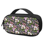 Purple Alstroemeria Zigzag Pattern Print Insulin Cooler Travel Case