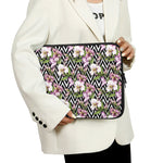Purple Alstroemeria Zigzag Pattern Print Laptop Sleeve