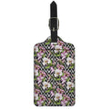 Purple Alstroemeria Zigzag Pattern Print Luggage Tag