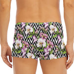 Purple Alstroemeria Zigzag Pattern Print Men's Short Boxer Briefs