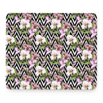 Purple Alstroemeria Zigzag Pattern Print Mouse Pad