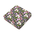 Purple Alstroemeria Zigzag Pattern Print Outdoor Seat Cushion Cover