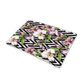 Purple Alstroemeria Zigzag Pattern Print Pet Cooling Mat Cover