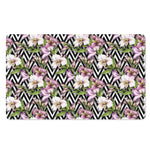 Purple Alstroemeria Zigzag Pattern Print Polyester Doormat