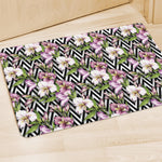 Purple Alstroemeria Zigzag Pattern Print Polyester Doormat