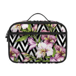 Purple Alstroemeria Zigzag Pattern Print Portable Lunch Bag