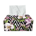 Purple Alstroemeria Zigzag Pattern Print Rectangle Tissue Box Cover
