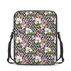 Purple Alstroemeria Zigzag Pattern Print Rectangular Crossbody Bag