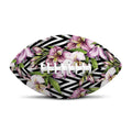 Purple Alstroemeria Zigzag Pattern Print Rugby Ball