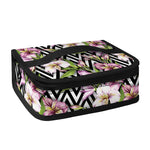 Purple Alstroemeria Zigzag Pattern Print Small Lunch Bag