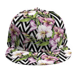 Purple Alstroemeria Zigzag Pattern Print Snapback Cap