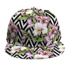 Purple Alstroemeria Zigzag Pattern Print Snapback Cap