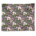 Purple Alstroemeria Zigzag Pattern Print Tapestry