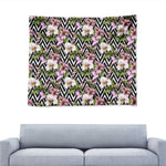 Purple Alstroemeria Zigzag Pattern Print Tapestry