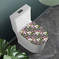Purple Alstroemeria Zigzag Pattern Print Toilet Lid Cover