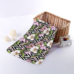 Purple Alstroemeria Zigzag Pattern Print Towel
