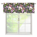 Purple Alstroemeria Zigzag Pattern Print Window Valance