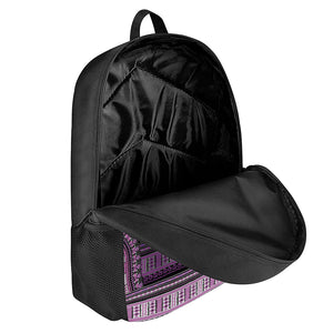 Purple And Black African Dashiki Print 17 Inch Backpack